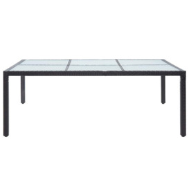 Outdoor Dining Table Black 200x150x74 cm Poly Rattan - thumbnail 2