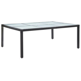 Outdoor Dining Table Black 200x150x74 cm Poly Rattan - thumbnail 1