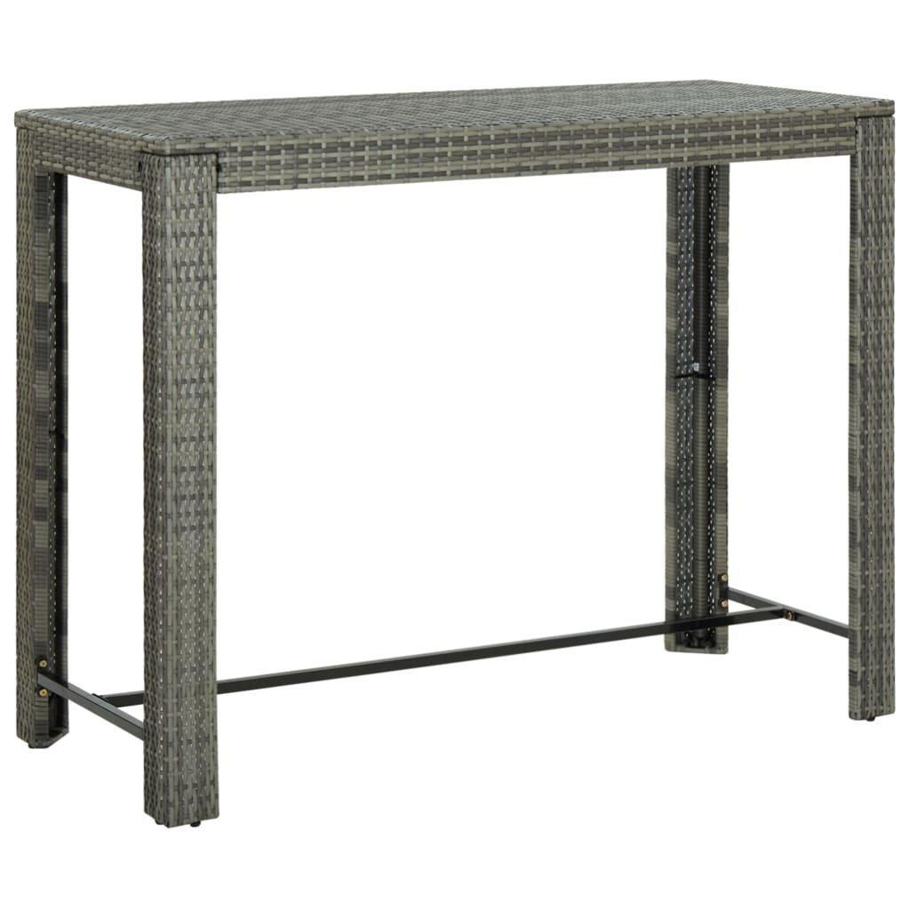 Garden Bar Table Grey 140.5x60.5x110.5 cm Poly Rattan - image 1