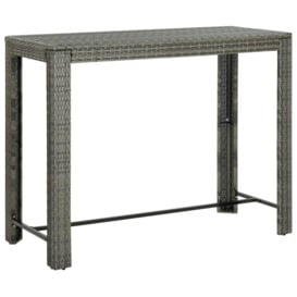 Garden Bar Table Grey 140.5x60.5x110.5 cm Poly Rattan - thumbnail 1