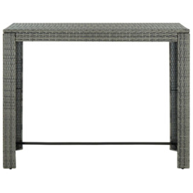 Garden Bar Table Grey 140.5x60.5x110.5 cm Poly Rattan - thumbnail 2