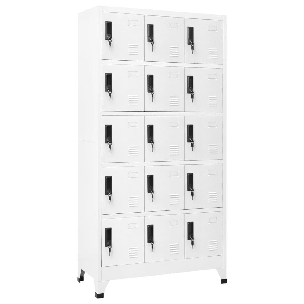 Locker Cabinet White 90x40x180 cm Steel - image 1