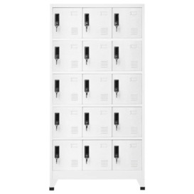 Locker Cabinet White 90x40x180 cm Steel - thumbnail 2
