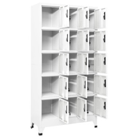 Locker Cabinet White 90x40x180 cm Steel - thumbnail 3