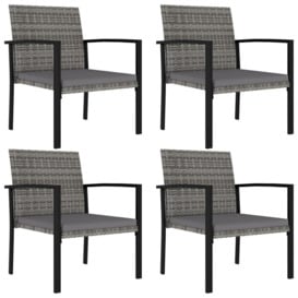Garden Dining Chairs 4 pcs Poly Rattan Grey
