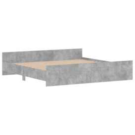 Bed Frame with Headboard with Footboard Concrete Grey 180x200 cm Super King - thumbnail 3