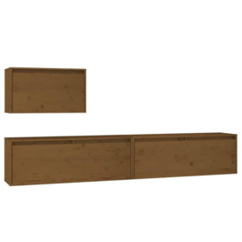 TV Cabinets 3 pcs Honey Brown Solid Wood Pine - thumbnail 2
