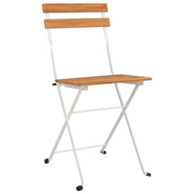 Folding Bistro Chairs 2 pcs Solid Wood Acacia and Steel - thumbnail 3