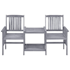 Garden Chairs with Tea Table 159x61x92 cm Solid Acacia Wood - thumbnail 3