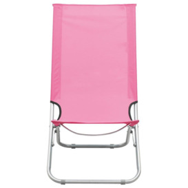 Folding Beach Chairs 2 pcs Pink Fabric - thumbnail 3