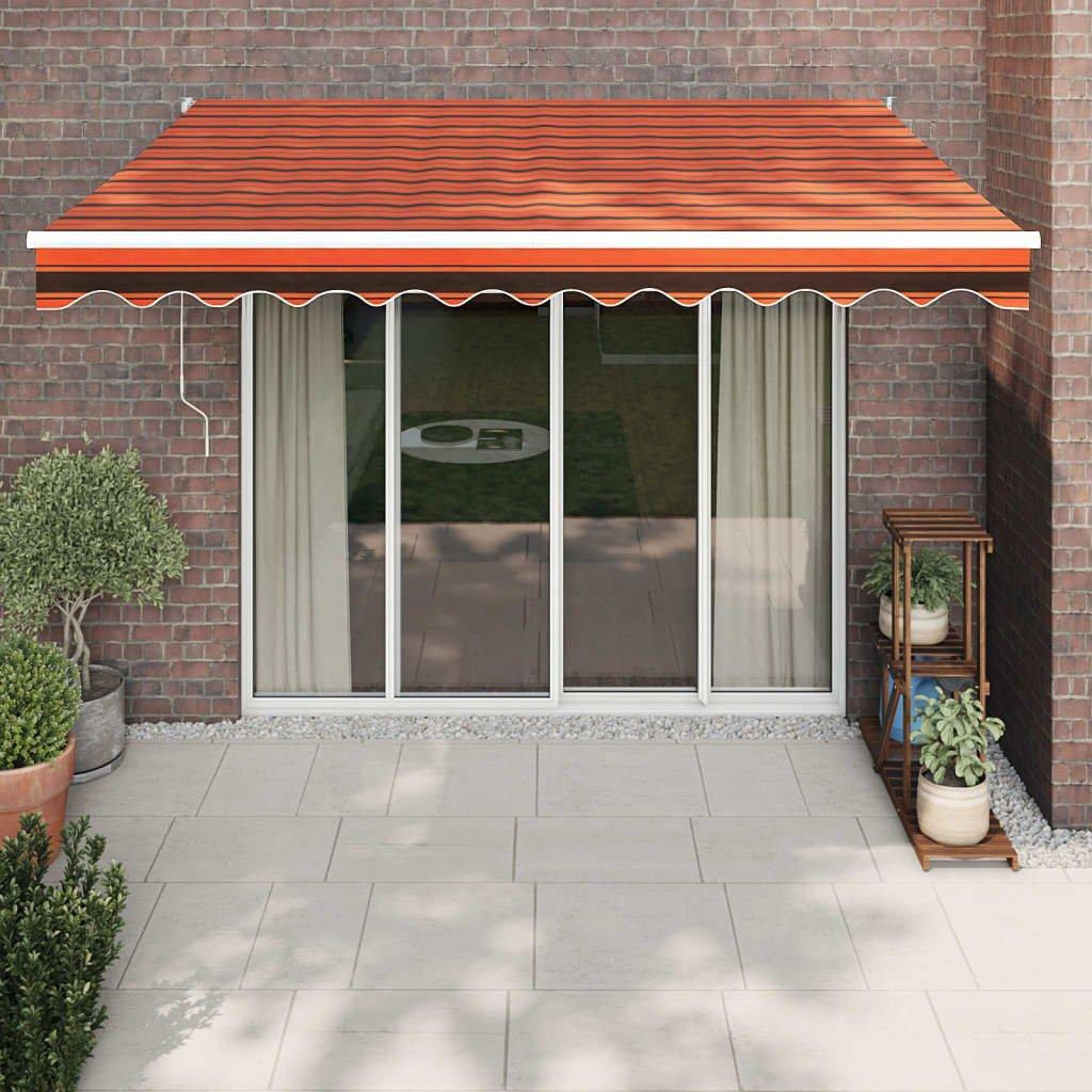 Retractable Awning Orange and Brown 3.5x2.5 m Fabric and Aluminium - image 1