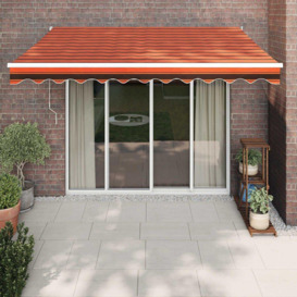 Retractable Awning Orange and Brown 3.5x2.5 m Fabric and Aluminium - thumbnail 1