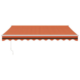 Retractable Awning Orange and Brown 3.5x2.5 m Fabric and Aluminium - thumbnail 3
