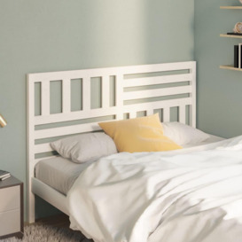 Bed Headboard White 141x4x100 cm Solid Wood Pine