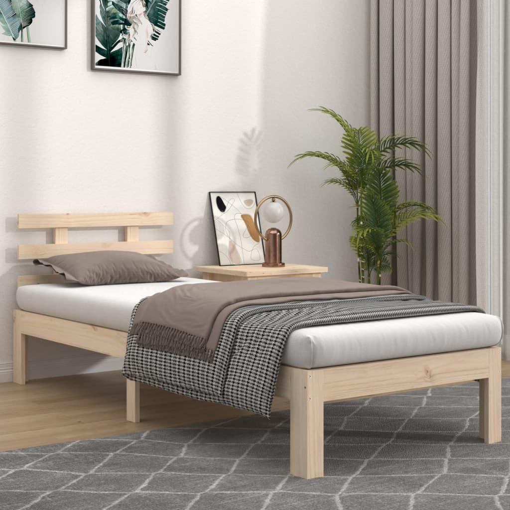 Bed Frame Solid Wood 90x190 cm Single - image 1