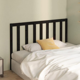 Bed Headboard Black 156x4x100 cm Solid Wood Pine - thumbnail 3