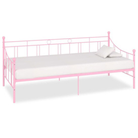 Daybed Frame Pink Metal 90x200 cm - thumbnail 1