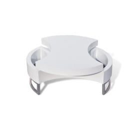 Coffee Table Shape-adjustable High Gloss White - thumbnail 3