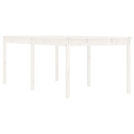 Garden Table White 203.5x100x76 cm Solid Wood Pine - thumbnail 2