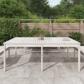 Garden Table White 203.5x100x76 cm Solid Wood Pine - thumbnail 3