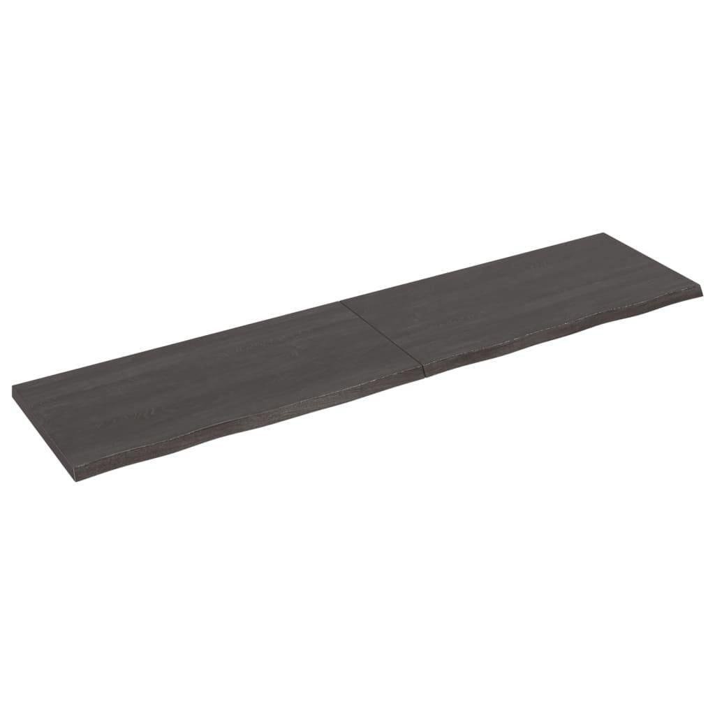 Wall Shelf Dark Grey 200x50x(2-4) cm Treated Solid Wood Oak - image 1