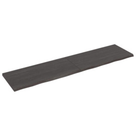Wall Shelf Dark Grey 200x50x(2-4) cm Treated Solid Wood Oak - thumbnail 1