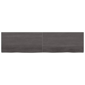 Wall Shelf Dark Grey 200x50x(2-4) cm Treated Solid Wood Oak - thumbnail 2