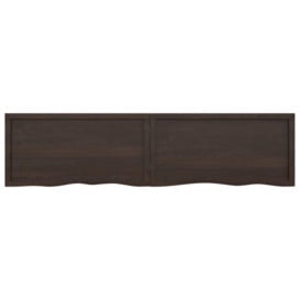 Wall Shelf Dark Grey 200x50x(2-4) cm Treated Solid Wood Oak - thumbnail 3