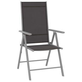 Folding Garden Chairs 6 pcs Textilene Black - thumbnail 2