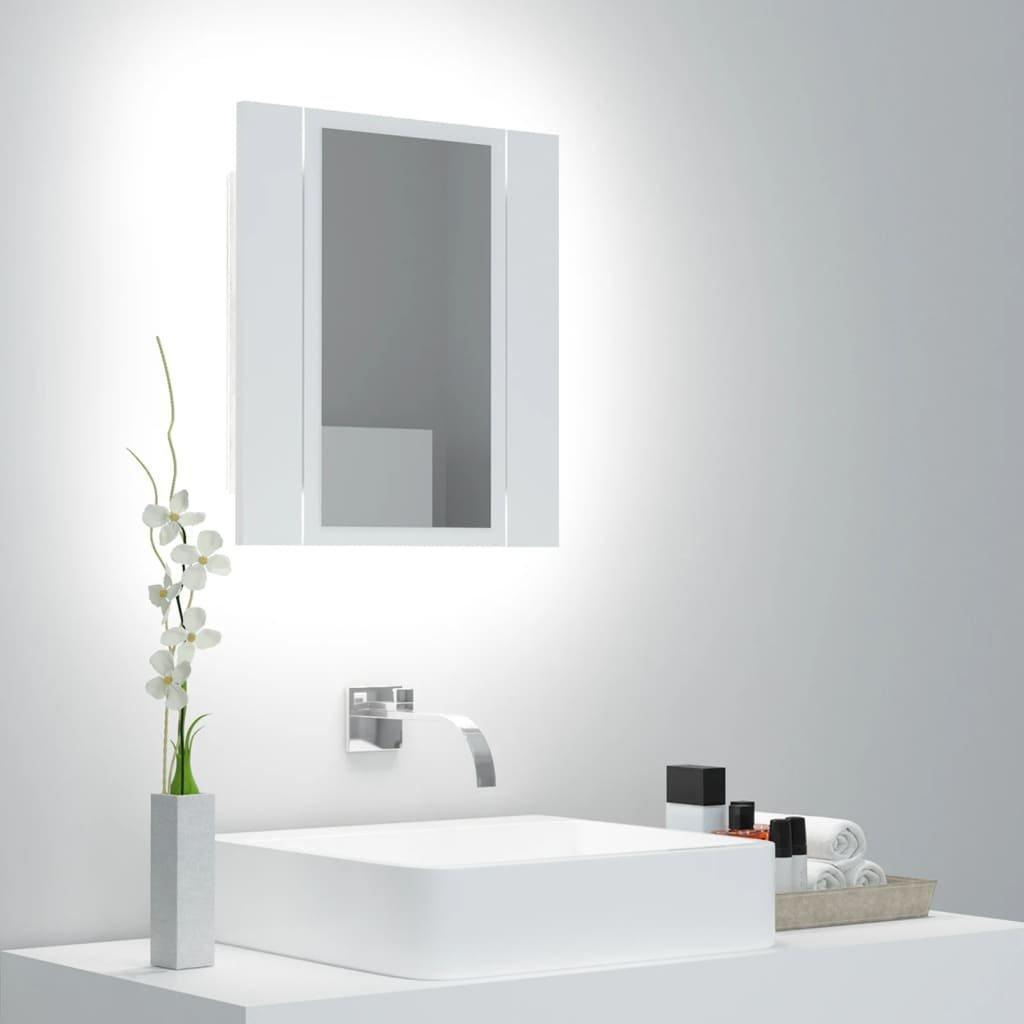 LED Bathroom Mirror Cabinet White 40x12x45 cm - image 1