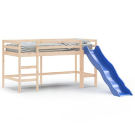 Kids' Loft Bed with Slide 90x190 cm Solid Wood Pine - thumbnail 2