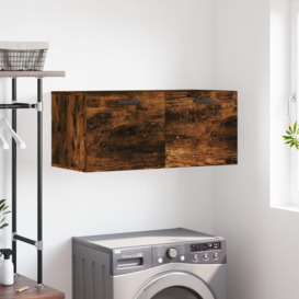Wall Cabinet Smoked Oak 80x36.5x35 cm Engineered Wood
