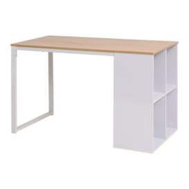 Writing Desk 120x60x75 cm Oak and White - thumbnail 1
