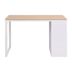 Writing Desk 120x60x75 cm Oak and White - thumbnail 3