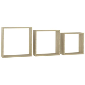 Wall Cube Shelves 3 pcs Sonoma Oak - thumbnail 3