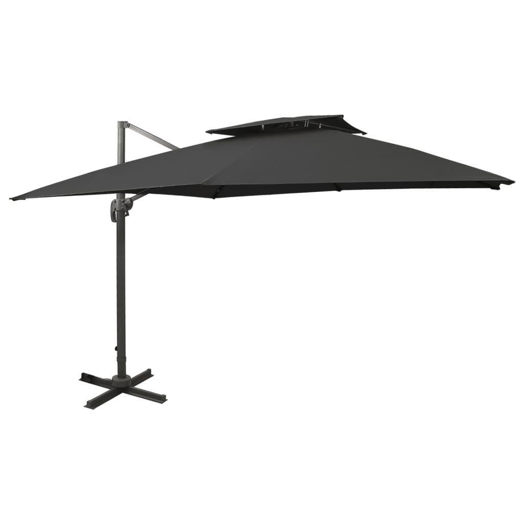 Cantilever Umbrella with Double Top 300x300 cm Black - image 1