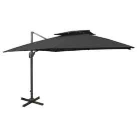 Cantilever Umbrella with Double Top 300x300 cm Black - thumbnail 1