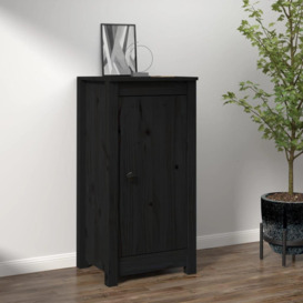 Sideboard Black 40x35x80 cm Solid Wood Pine - thumbnail 1