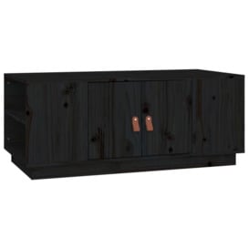 Coffee Table Black 100x50x41 cm Solid Wood Pine - thumbnail 2