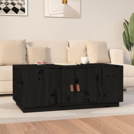 Coffee Table Black 100x50x41 cm Solid Wood Pine