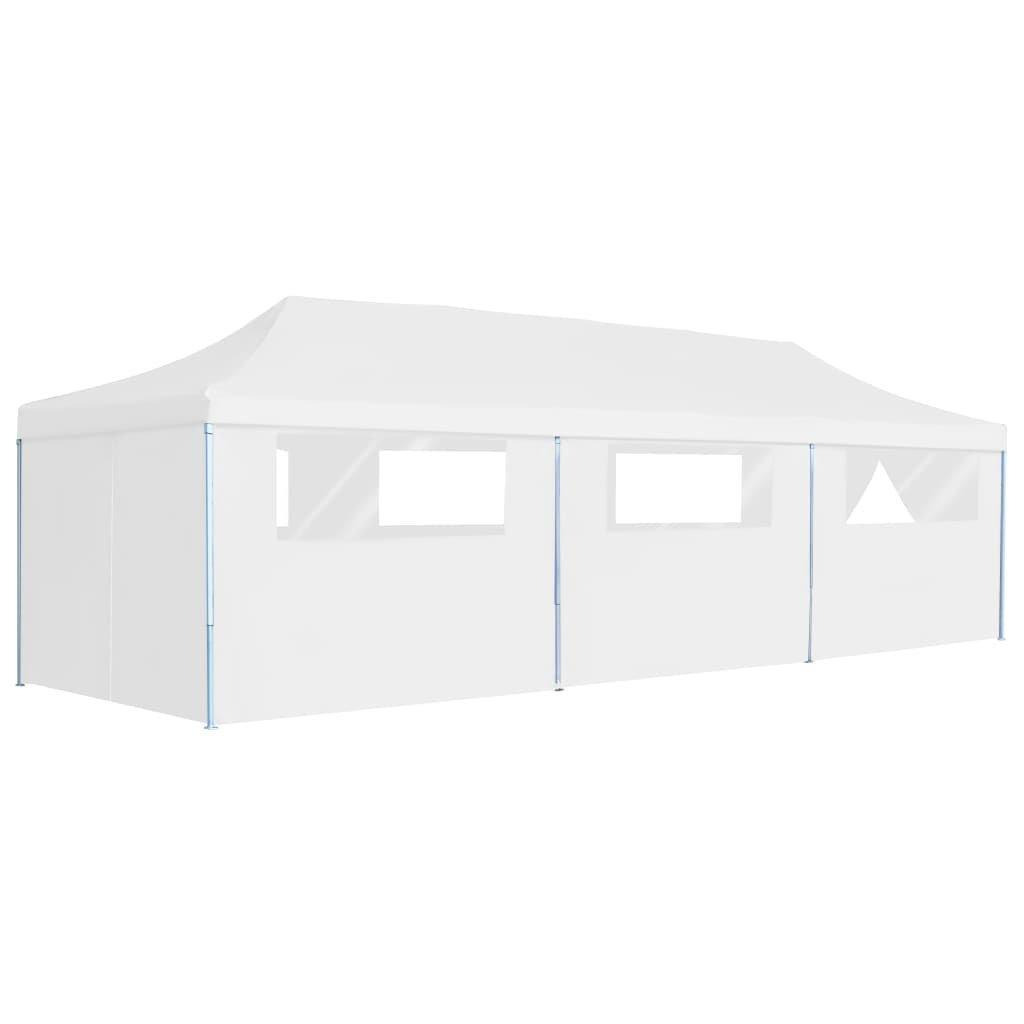 Folding Pop-up Party Tent with 8 Sidewalls 3x9 m White - image 1