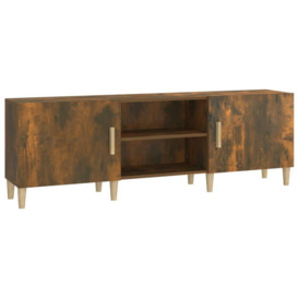 TV Cabinet Smoked Oak 150x30x50 cm Engineered Wood - thumbnail 2