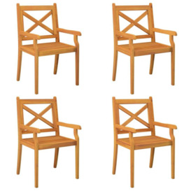 Outdoor Dining Chairs 4 pcs Solid Wood Acacia - thumbnail 3