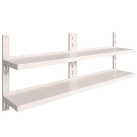 2-Tier Floating Wall Shelves 2 pcs Stainless Steel 200x30 cm - thumbnail 2