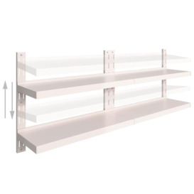 2-Tier Floating Wall Shelves 2 pcs Stainless Steel 200x30 cm - thumbnail 3