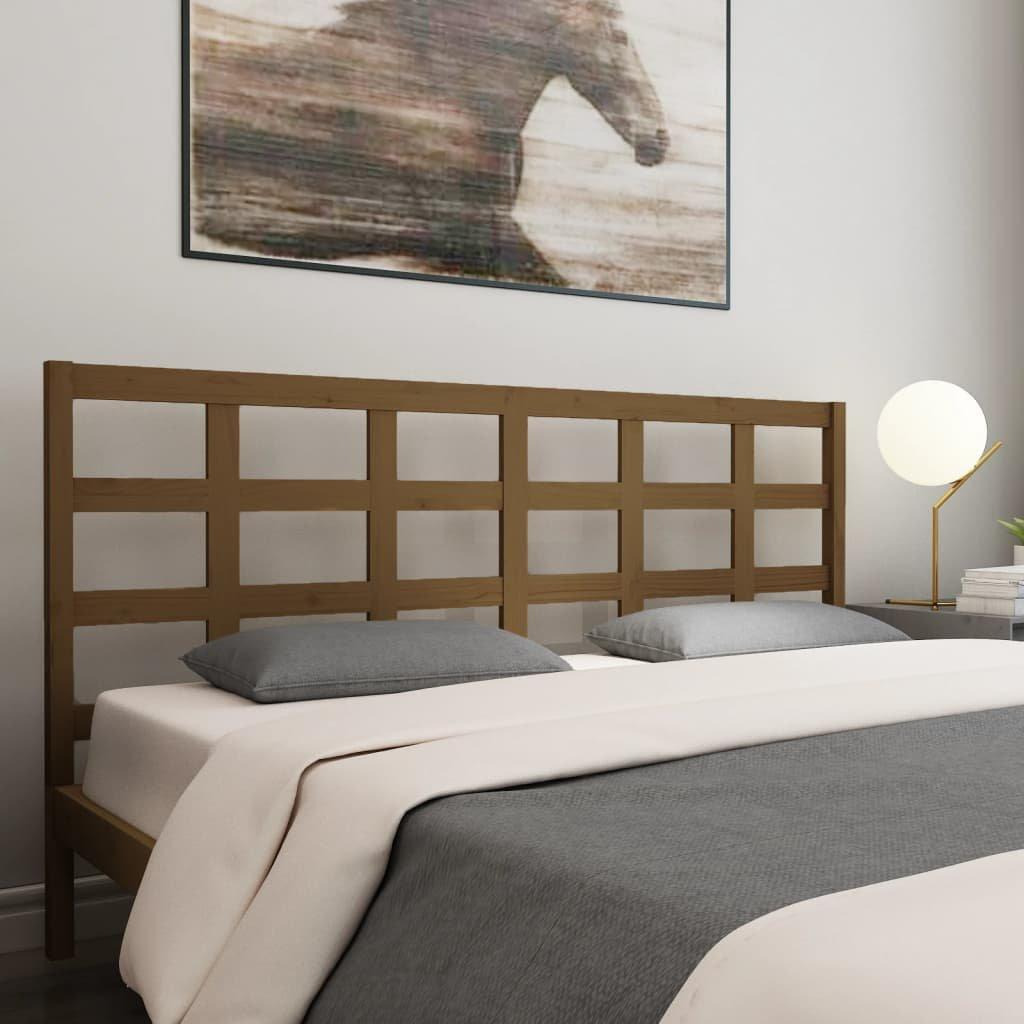 Bed Headboard Honey Brown 185.5x4x100 cm Solid Wood Pine - image 1