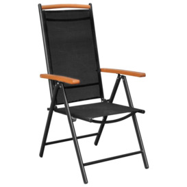 Folding Garden Chairs 6 pcs Textilene Black - thumbnail 2