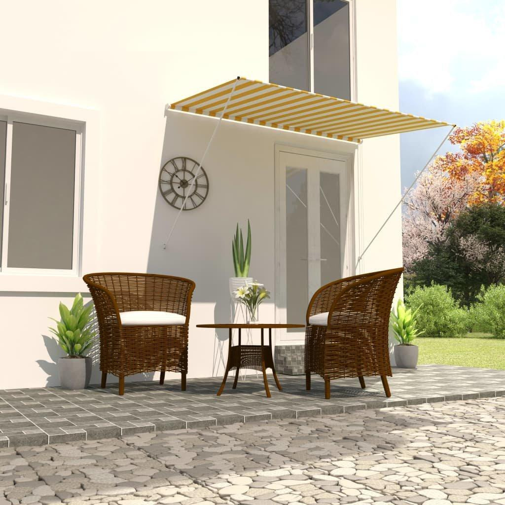 Retractable Awning 200x150 cm Yellow and White - image 1