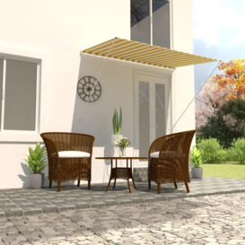Retractable Awning 200x150 cm Yellow and White - thumbnail 1