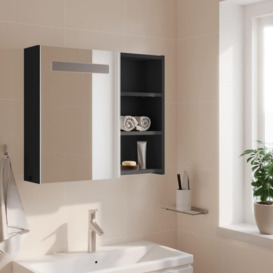 Bathroom Mirror Cabinet with LED Light Grey 60x13x52 cm - thumbnail 3